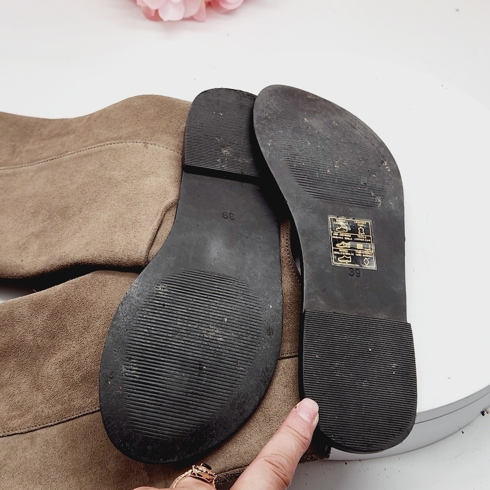 Musse And Cloud By Anthropologie Brown Suede Western Boot Sandal Sz 8 - Picture 16 of 16